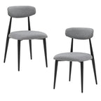 Modern Grey Curved Backrest Round Upholstered Dining Chairs Set of 2/ 4/ 6