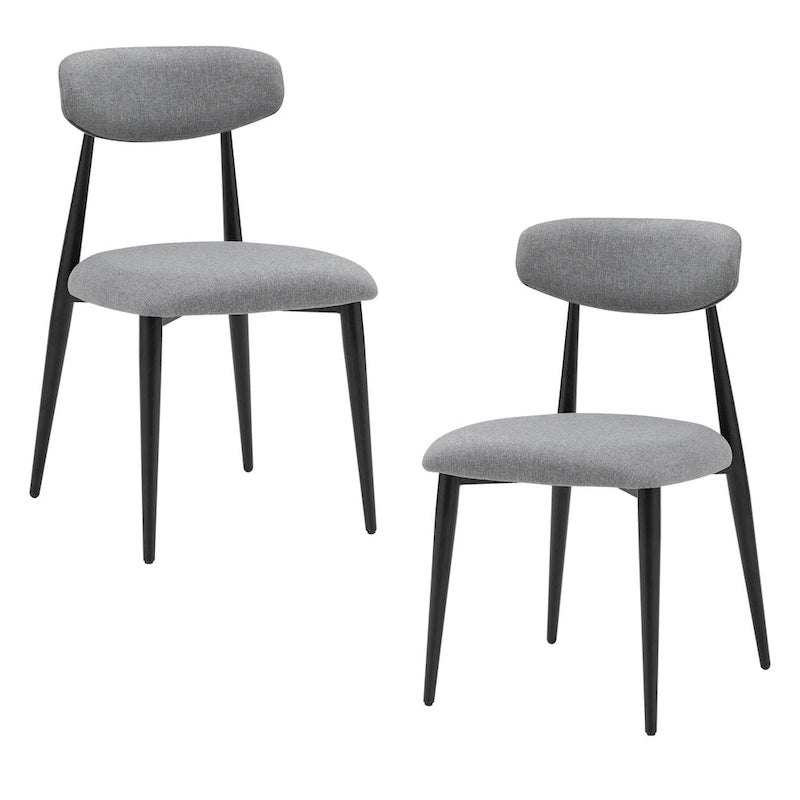 Modern Grey Curved Backrest Round Upholstered Dining Chairs Set of 2/ 4/ 6