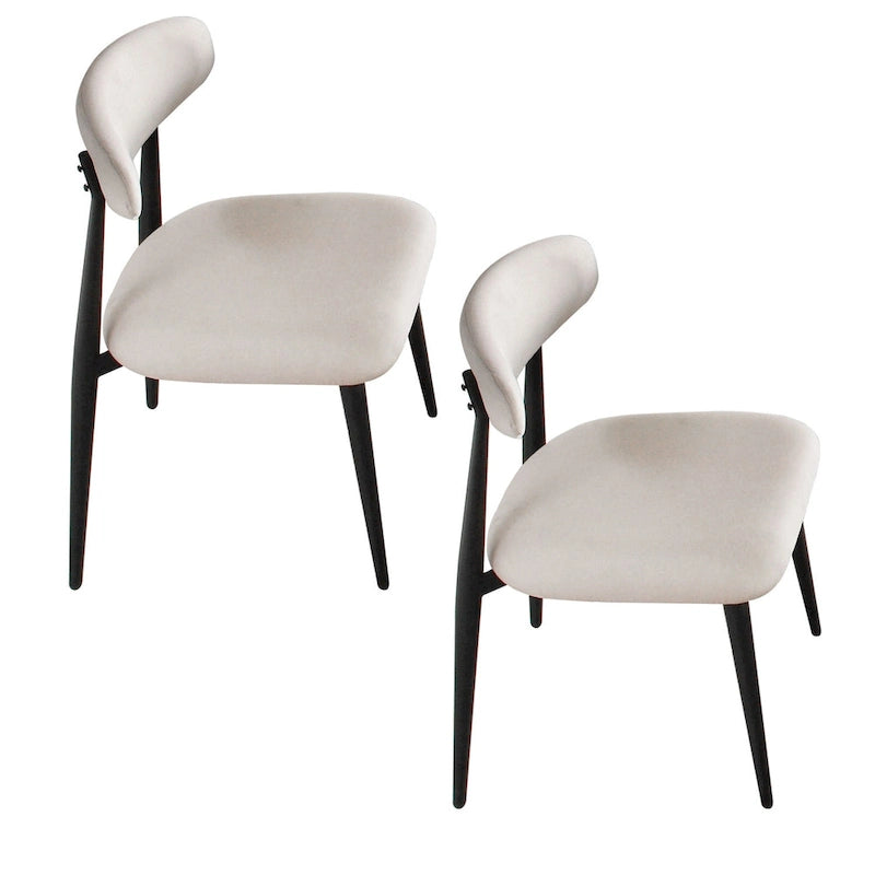 Modern Grey Curved Backrest Round Upholstered Dining Chairs Set of 2/ 4/ 6