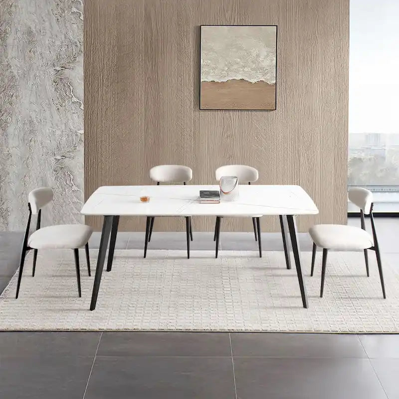 Modern Grey Curved Backrest Round Upholstered Dining Chairs Set of 2/ 4/ 6