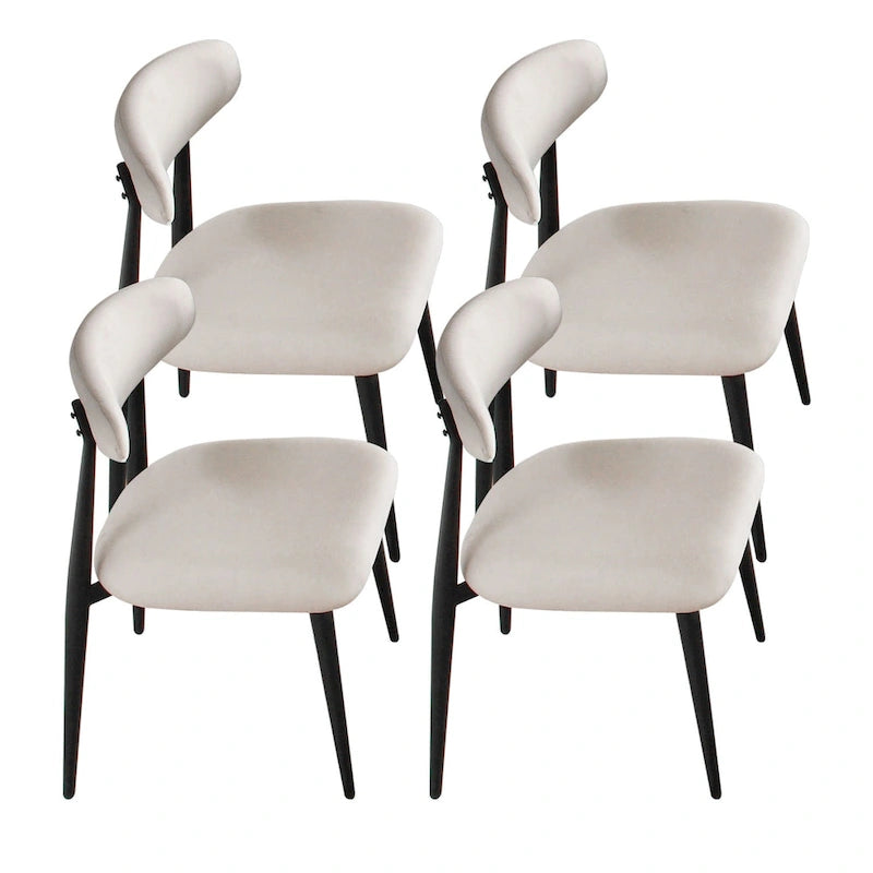 Modern Grey Curved Backrest Round Upholstered Dining Chairs Set of 2/ 4/ 6