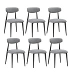 Modern Grey Curved Backrest Round Upholstered Dining Chairs Set of 2/ 4/ 6