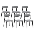 Modern Grey Curved Backrest Round Upholstered Dining Chairs Set of 2/ 4/ 6