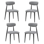 Modern Grey Curved Backrest Round Upholstered Dining Chairs Set of 2/ 4/ 6