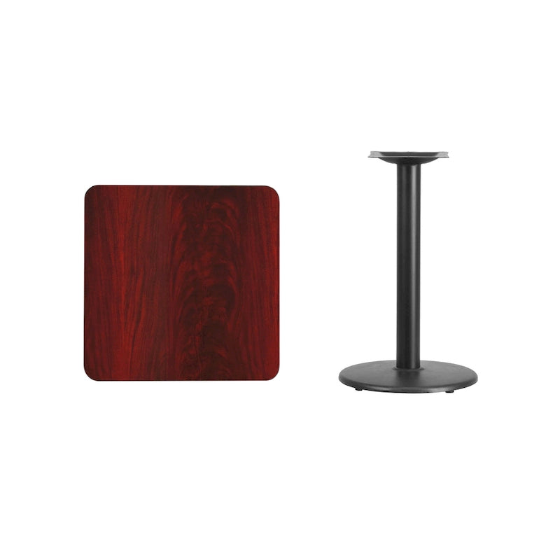 24 Square Laminate Table Top with 18 Round Table Height Base