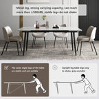 5 Piece 62.9 inch to 94.4 inch Extendable Dining Table Set with Sintered Stone Top 4 Chairs