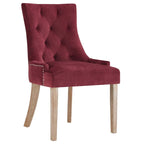 Tufted Velvet Upholstered Dining Chair With Nailhead Trim in Black