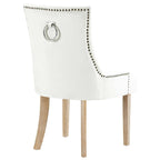 Tufted Velvet Upholstered Dining Chair With Nailhead Trim in Black