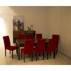 Shino Crimson Linen 39-inch Dining Chairs (Set of 8)