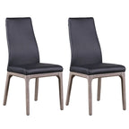 Somette Modern Contour Back Side Chair with Wood Base, Set of 2