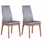 Somette Modern Contour Back Side Chair with Wood Base, Set of 2