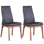 Somette Modern Contour Back Side Chair with Wood Base, Set of 2