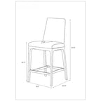 Somette Modern Contour Back Side Chair with Wood Base, Set of 2