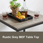 Mieres Industrial Style Rustic Farmhouse 3 Pieces Dining Table Set, Bar Table Set with 2 Bar Stools for Kitchen, Dining Room