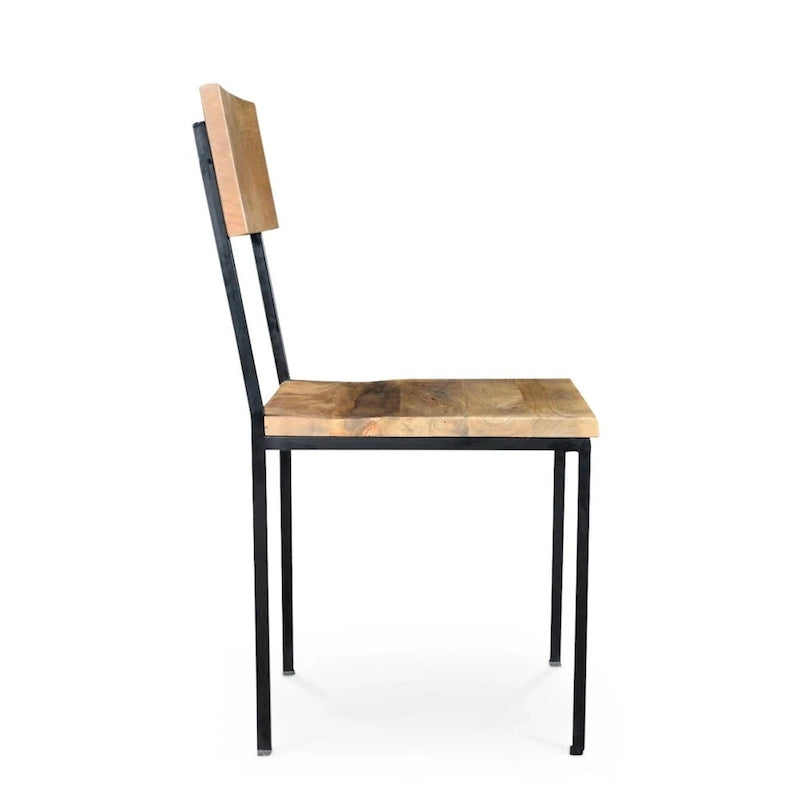 Handmade Timbergirl Reclaimed Mango Wood and Metal Chair (Set of 2) - 36H x 18W x 18L