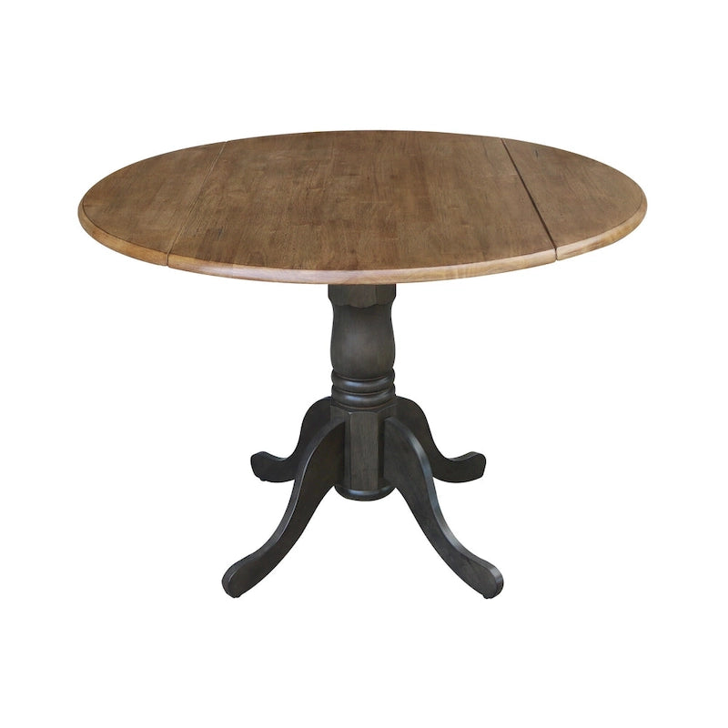 42 Drop Leaf Dining Table with 4 Ladderback Chairs - 5 Piece Set