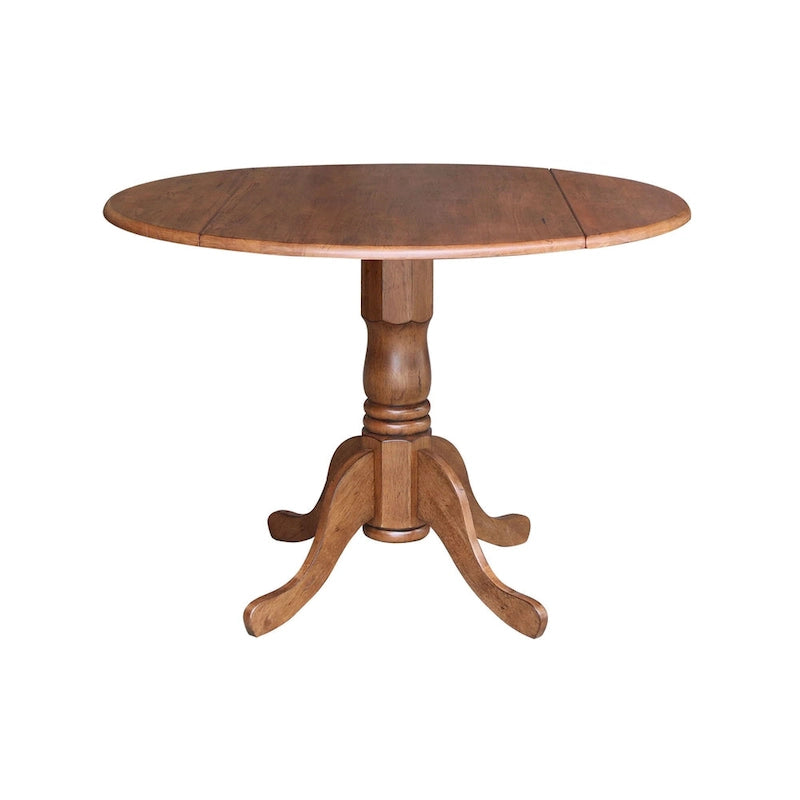 42 Drop Leaf Dining Table with 4 Ladderback Chairs - 5 Piece Set
