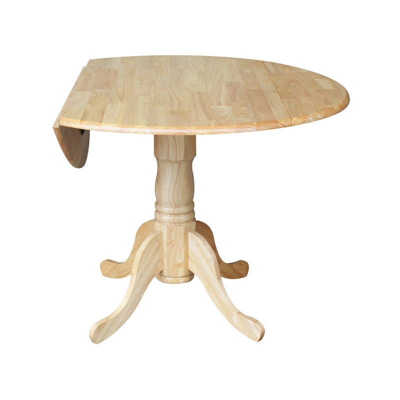 42 Drop Leaf Dining Table with 4 Ladderback Chairs - 5 Piece Set