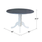 42 Drop Leaf Dining Table with 4 Ladderback Chairs - 5 Piece Set