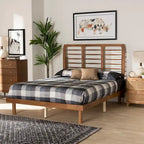 Petra Mid-Century Modern Wood Platform Bed