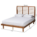 Petra Mid-Century Modern Wood Platform Bed