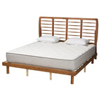 Petra Mid-Century Modern Wood Platform Bed