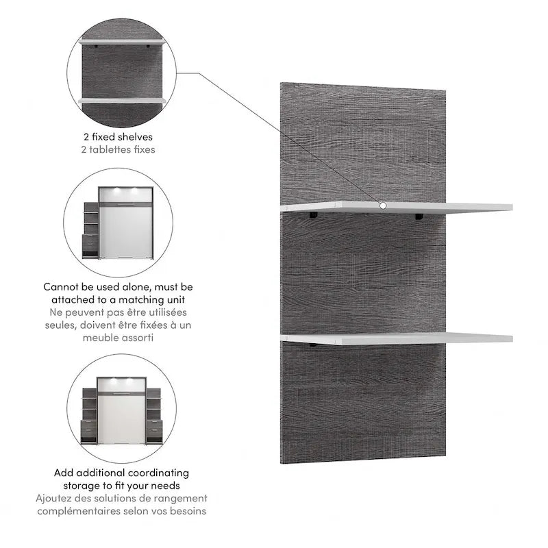 Cielo 20W Set of Floating Shelves for Cielo Murphy Bed by Bestar