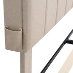 Merax Upholstered Platform Bed with Storage Headboard and USB Port
