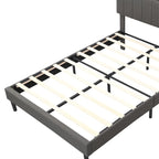 Merax Upholstered Platform Bed with Storage Headboard and USB Port
