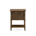 East West Furniture Queen Size Bed Set- Bed Frame Brown Headboard with Small Nightstand - Black Finish Legs((End Table Options)