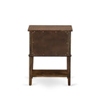 East West Furniture Queen Size Bed Set- Bed Frame Brown Headboard with Small Nightstand - Black Finish Legs((End Table Options)