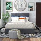Furniture of America Naxime Modern 4-Drawer Fabric Platform Bed
