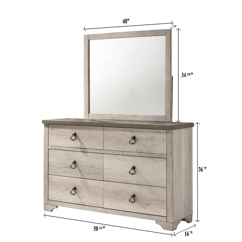 Anallese 5 Piece Drift Wood Rustic Panel Bedroom Set