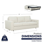 Stearns & Foster Paolo 82 in. Queen Sleeper Sofa with 5in Memory Foam Mattress