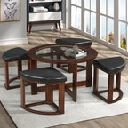Copper Grove Kavanur Solid Wood Coffee Table and Chairs