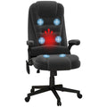 HOMCOM 6 Point Vibrating Massage Office Chair with Heat, Velvet High Back Executive Office Chair with Reclining Backrest