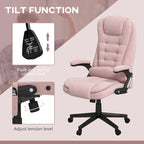 HOMCOM 6 Point Vibrating Massage Office Chair with Heat, Velvet High Back Executive Office Chair with Reclining Backrest