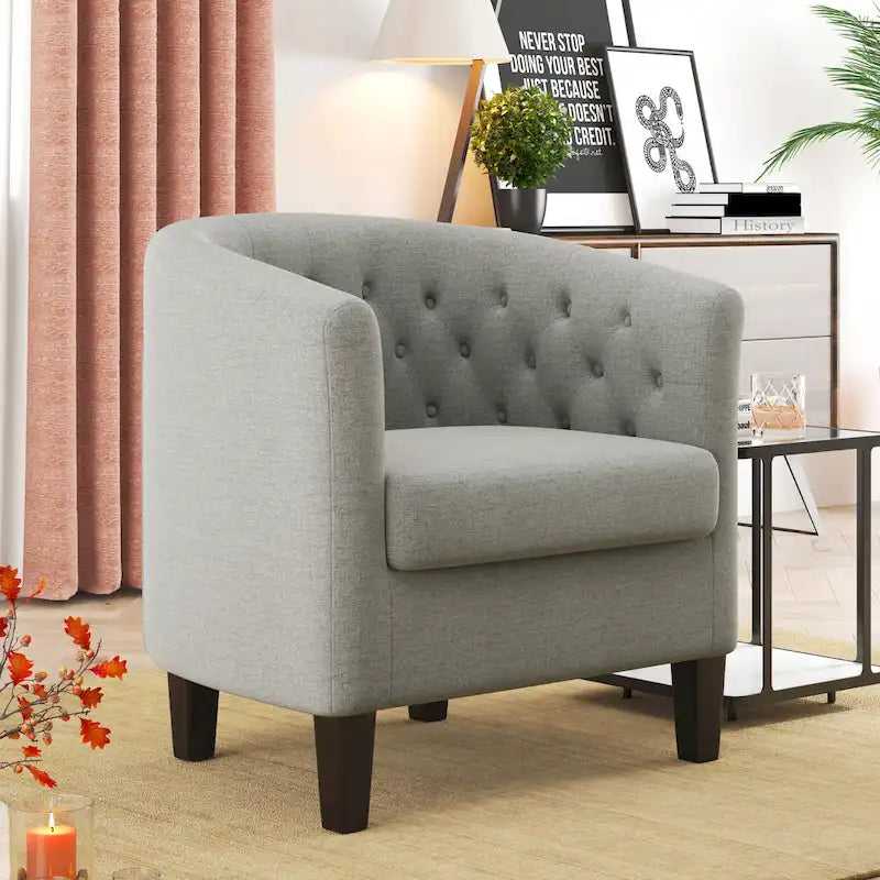 Corvus Oxonia Tufted Fabric Upholstered Club Chair