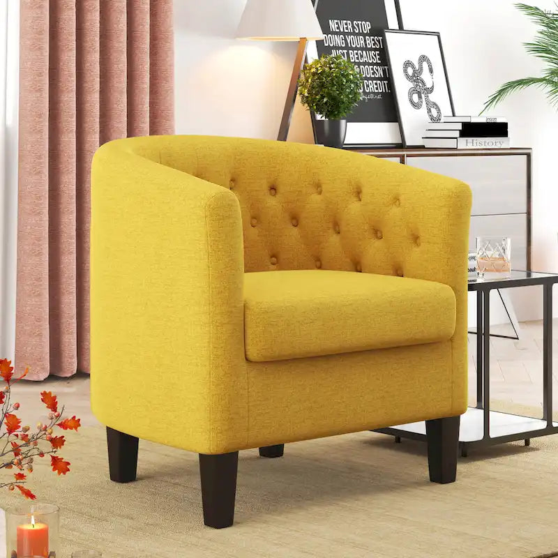 Corvus Oxonia Tufted Fabric Upholstered Club Chair