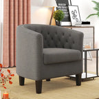 Corvus Oxonia Tufted Fabric Upholstered Club Chair