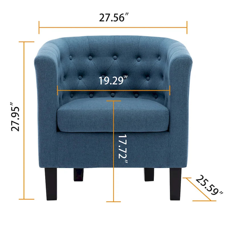 Corvus Oxonia Tufted Fabric Upholstered Club Chair