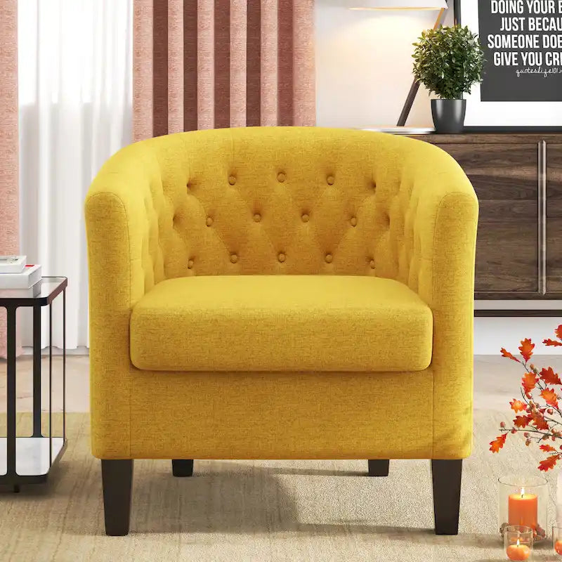 Corvus Oxonia Tufted Fabric Upholstered Club Chair