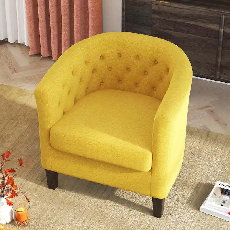 Corvus Oxonia Tufted Fabric Upholstered Club Chair