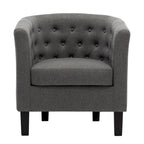 Corvus Oxonia Tufted Fabric Upholstered Club Chair