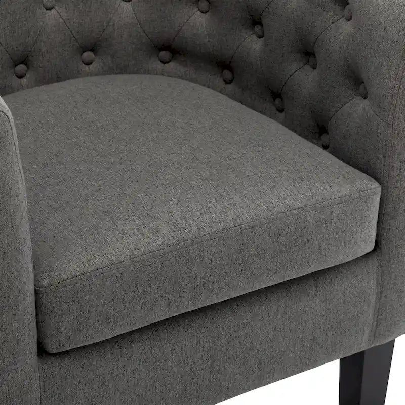 Corvus Oxonia Tufted Fabric Upholstered Club Chair