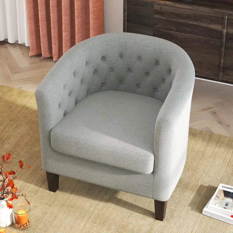 Corvus Oxonia Tufted Fabric Upholstered Club Chair