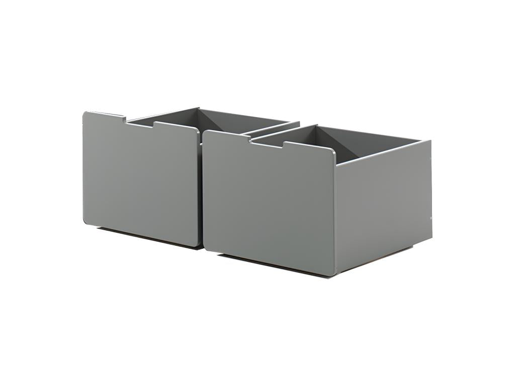 Meublori 90x200cm White Raised Children's Bed with 2 Drawers