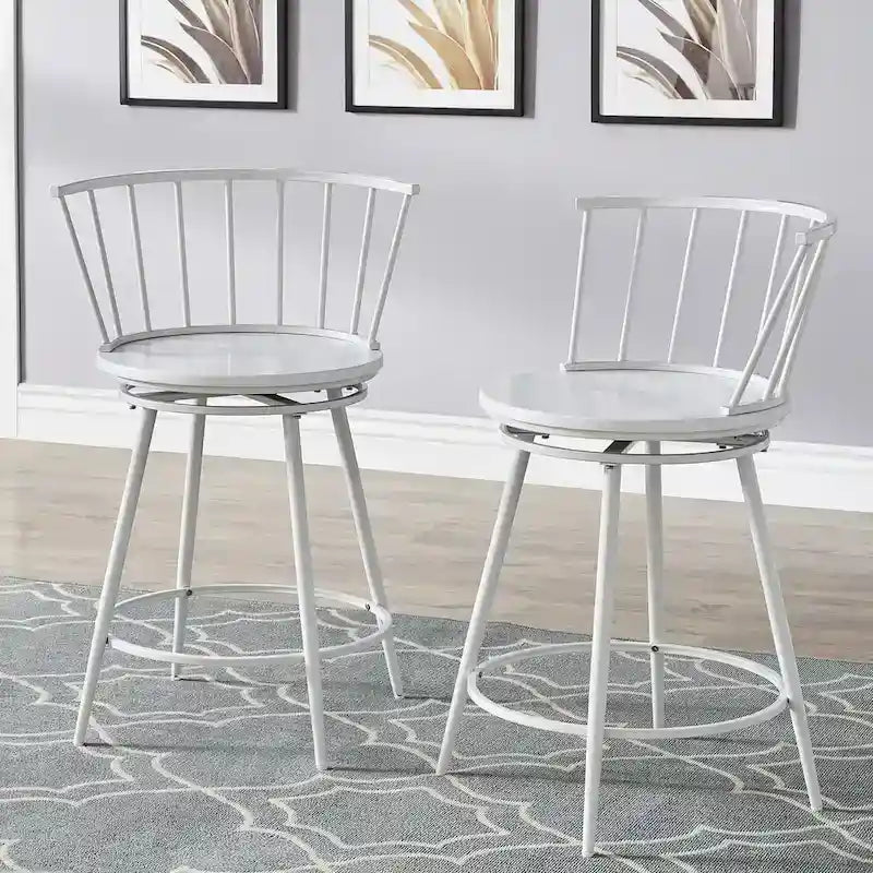 Olix Windsor Swivel Counter Stools with Low Back (Set of 2) by iNSPIRE Q Modern