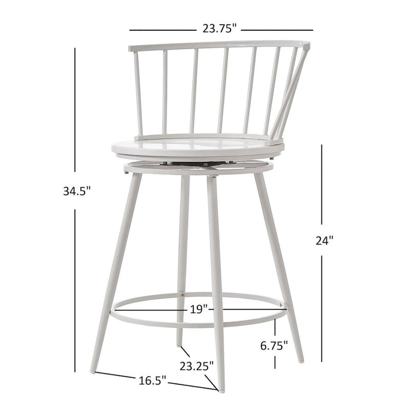 Olix Windsor Swivel Counter Stools with Low Back (Set of 2) by iNSPIRE Q Modern