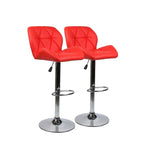 Modern Faux Leather Adjustable Swivel Bar Stools (Set of 2)